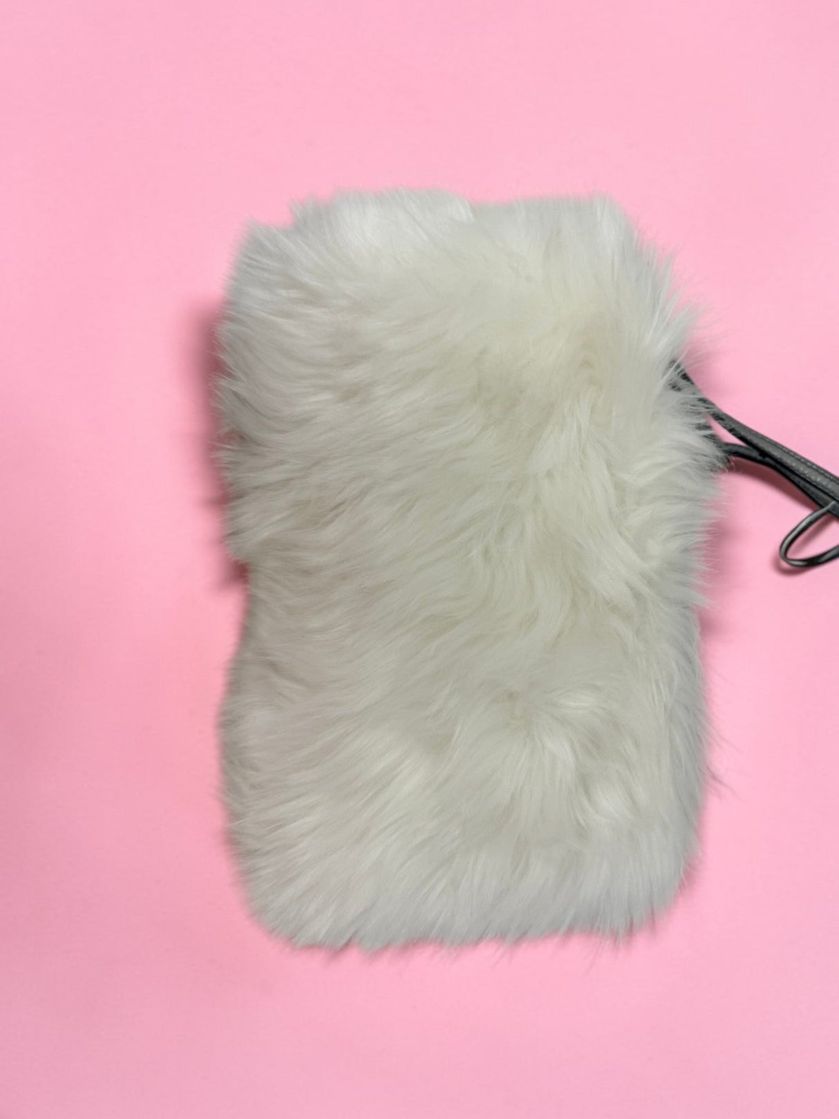 Prada White Fur Clutch Bag