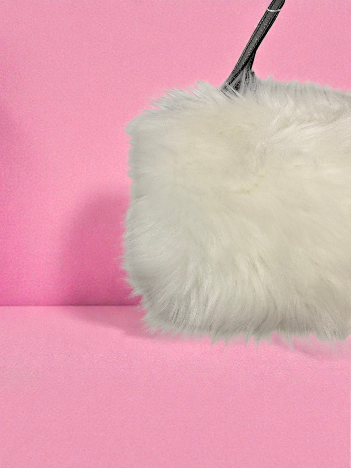 Prada White Fur Clutch Bag