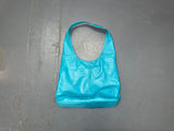 Turquoise Leather Hobo Shoulder Bag