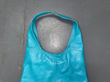 Turquoise Leather Hobo Shoulder Bag
