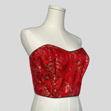 Ornate strapless lace up corset