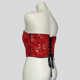 Ornate strapless lace up corset