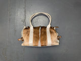 Springbok Fur and Grey Leather Shoulder Bag