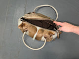 Springbok Fur and Grey Leather Shoulder Bag