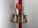 Springbok Fur and Grey Leather Shoulder Bag
