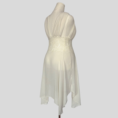 Sheer drape bridal gown