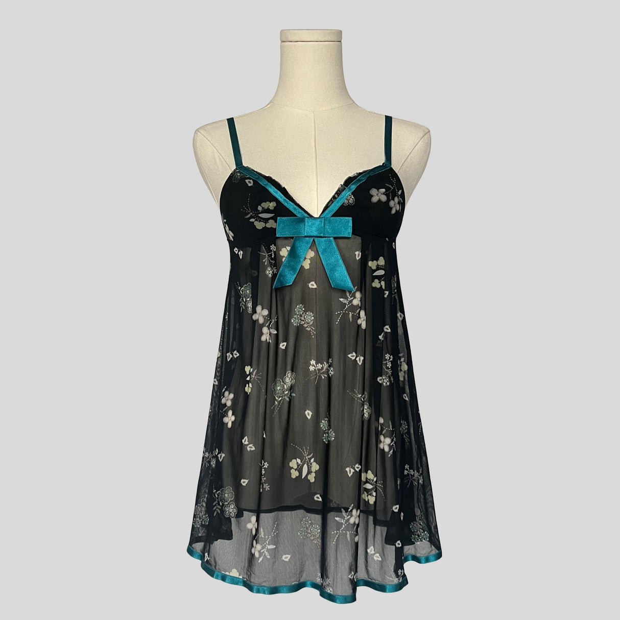 Ribbon bow floral babydoll dress