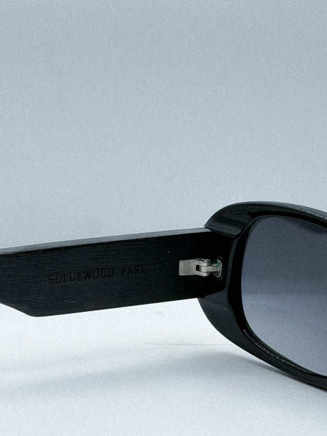 "Abe" 1980s Gold & Wood Paris Sunglasses