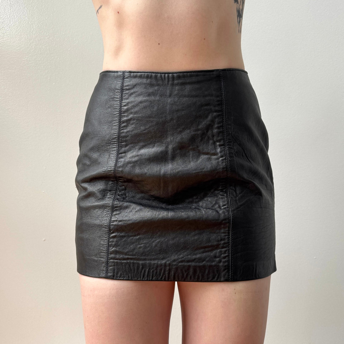 Black Leather Mini Skirt