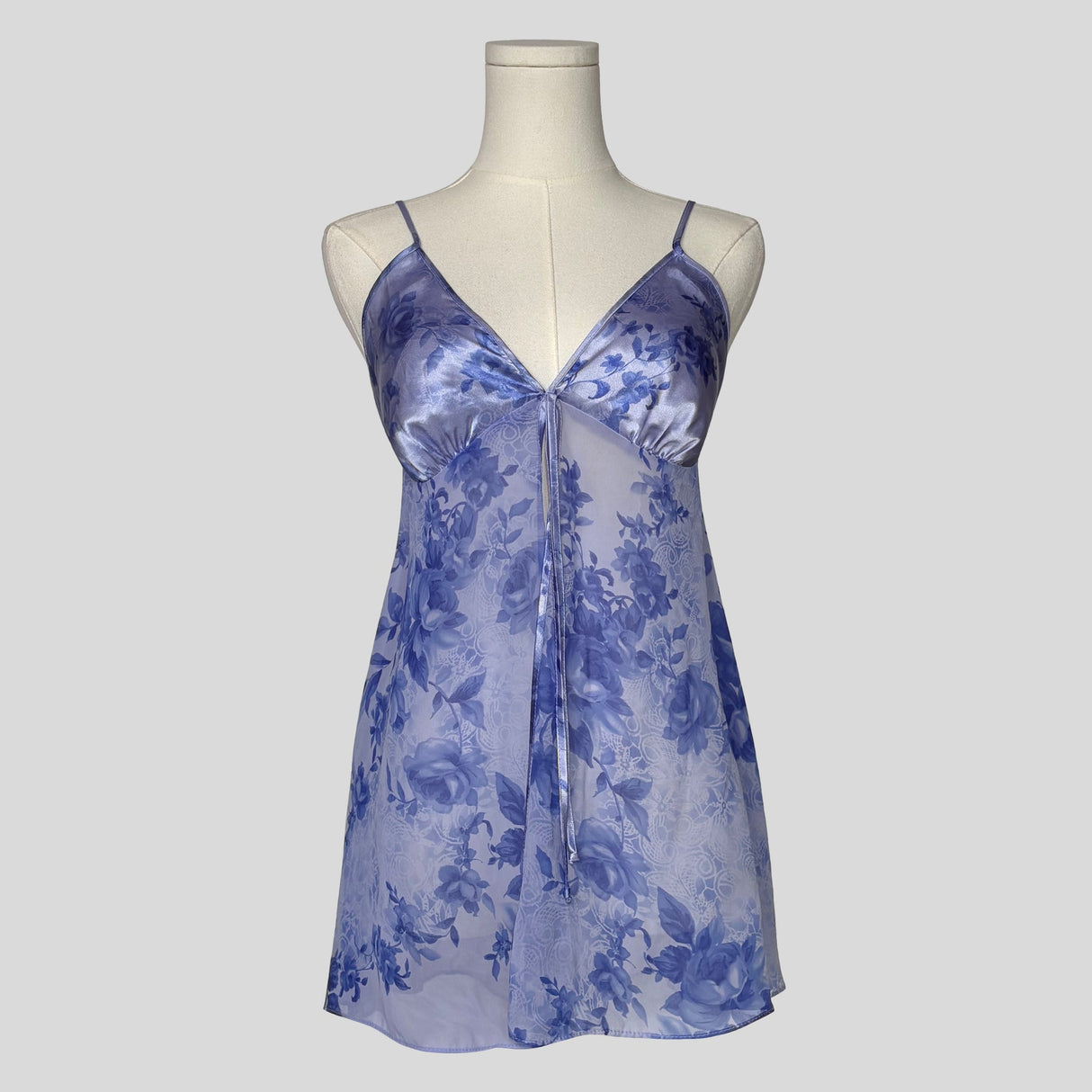 Floral split front babydoll slip dress