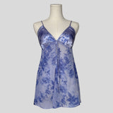 Floral split front babydoll slip dress