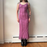 Italian Lilac Purple Mohair Knit Maxi Dress