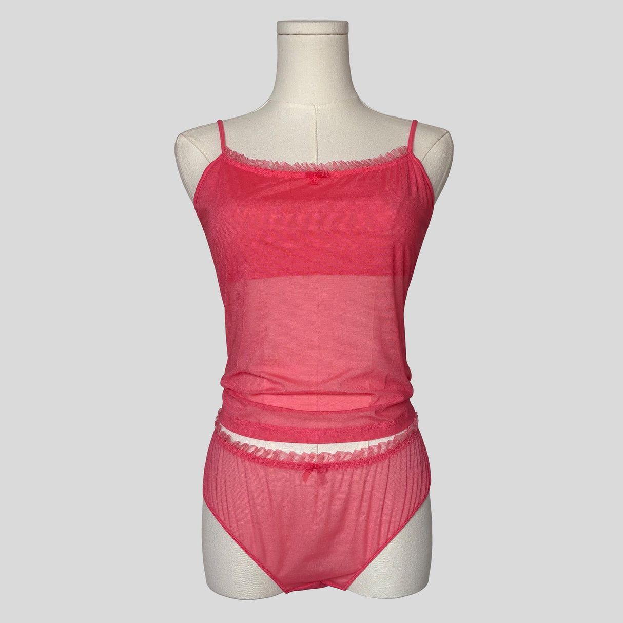 Peach sheer cami and matching panties set