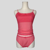 Peach sheer cami and matching panties set