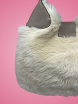 Prada White Fur Shoulder Bag