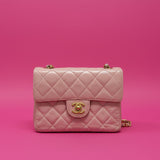 Chanel Mini Classic Flap Pink Leather