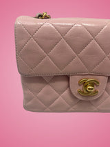 Chanel Mini Classic Flap Pink Leather