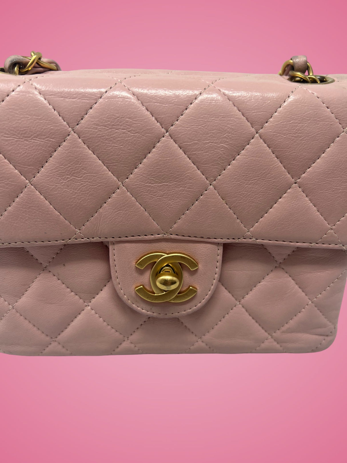 Chanel Mini Classic Flap Pink Leather