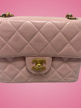 Chanel Mini Classic Flap Pink Leather