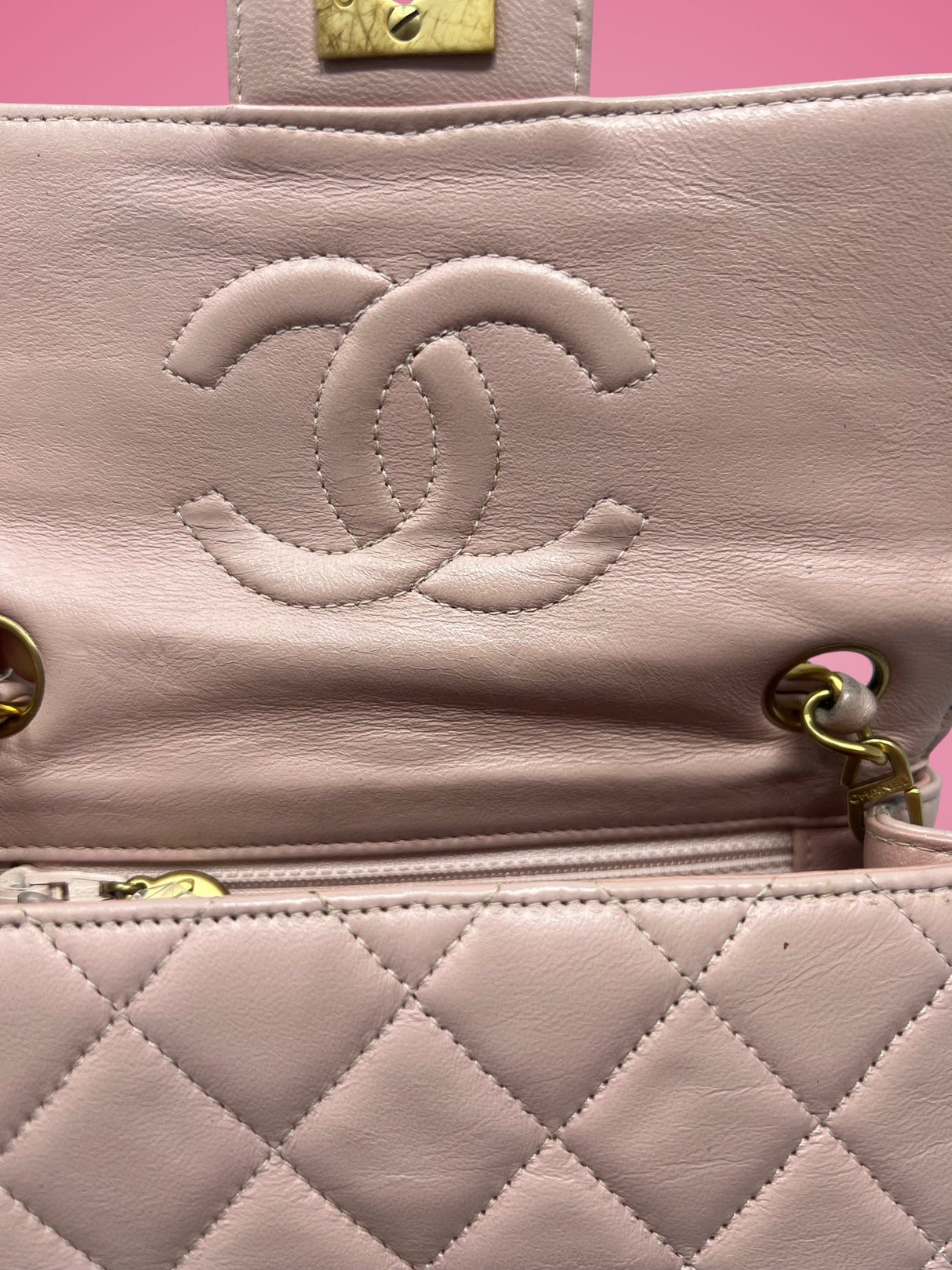 Chanel Mini Classic Flap Pink Leather