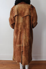 Suede trench coat