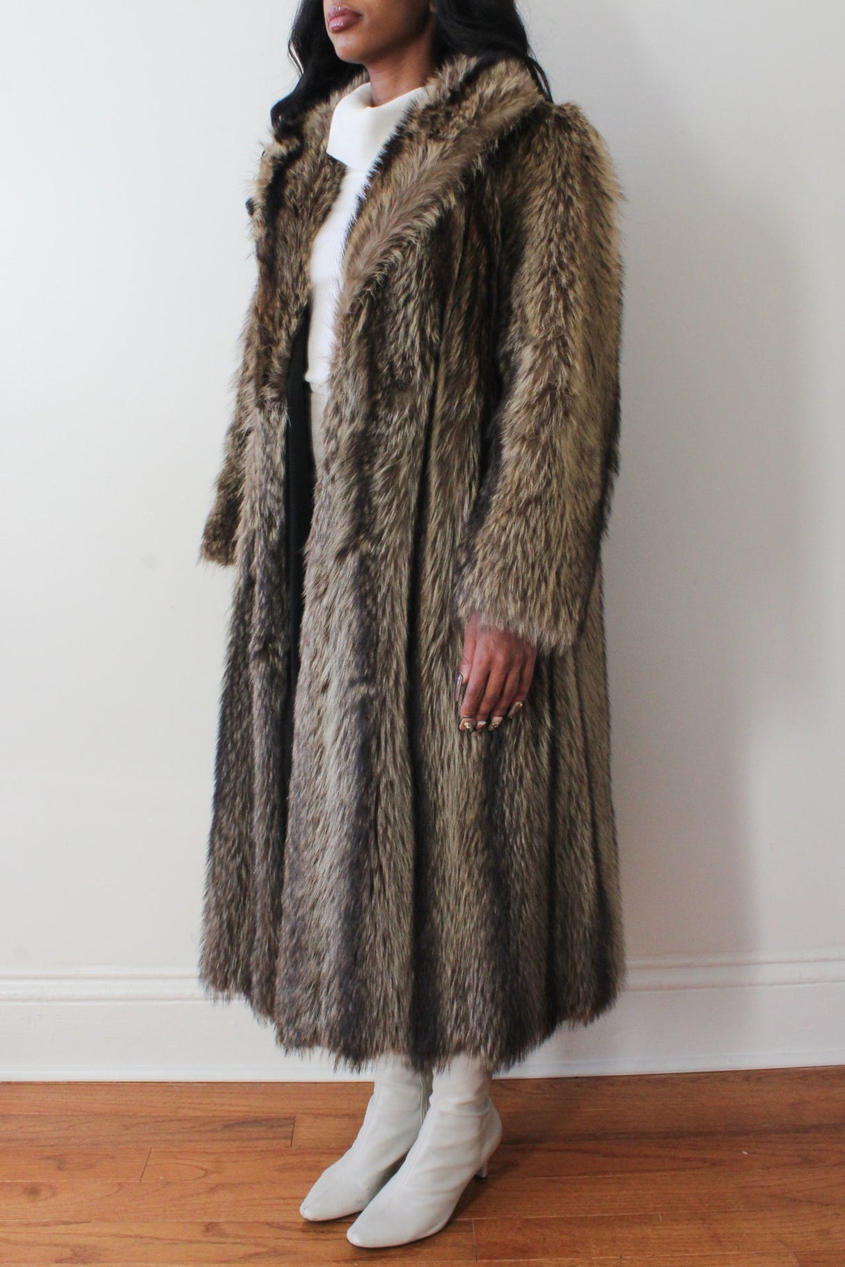 Raccoon fur coat