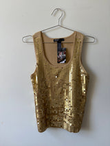Bisou bisou gold sequin tank