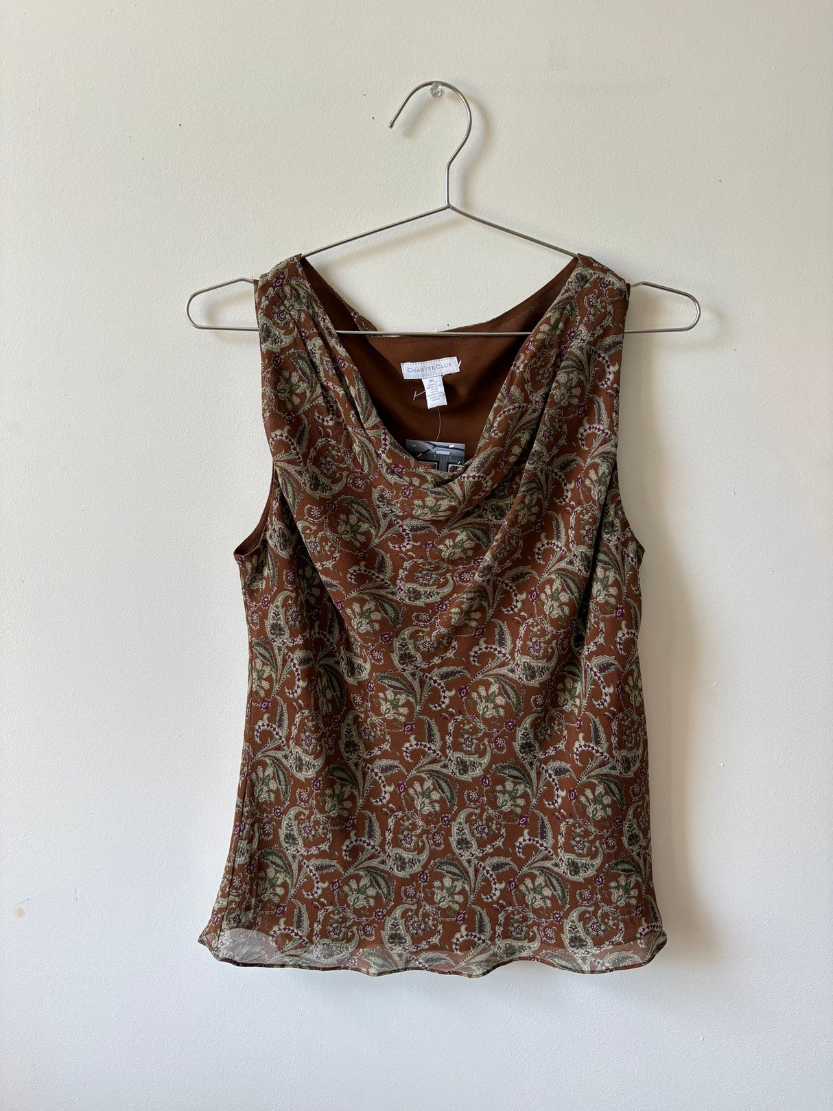Charter club silk paisley top