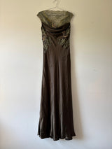 Albert green silk slip gown