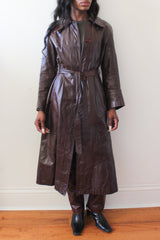 Leather trench coat
