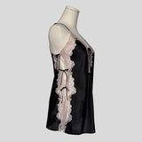 Lace trim tie side slip