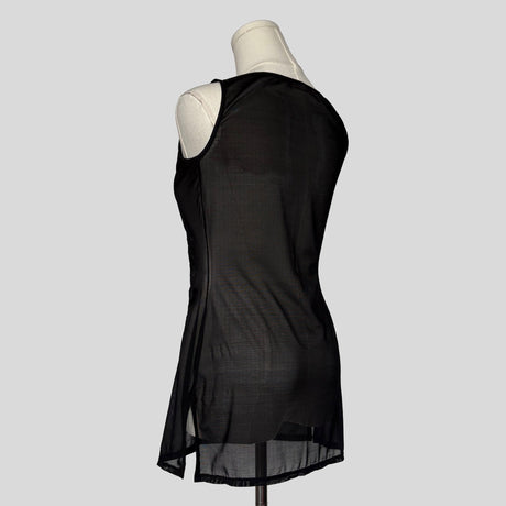 Embroidered mesh mini dress