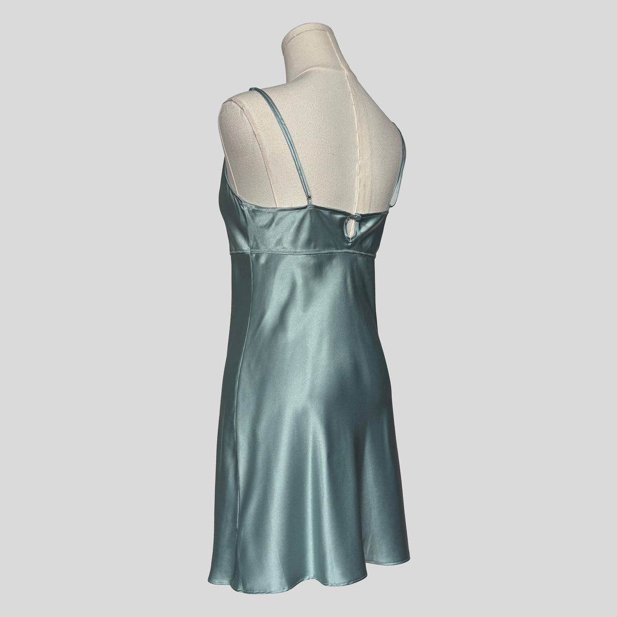 Draped silky slip in blue