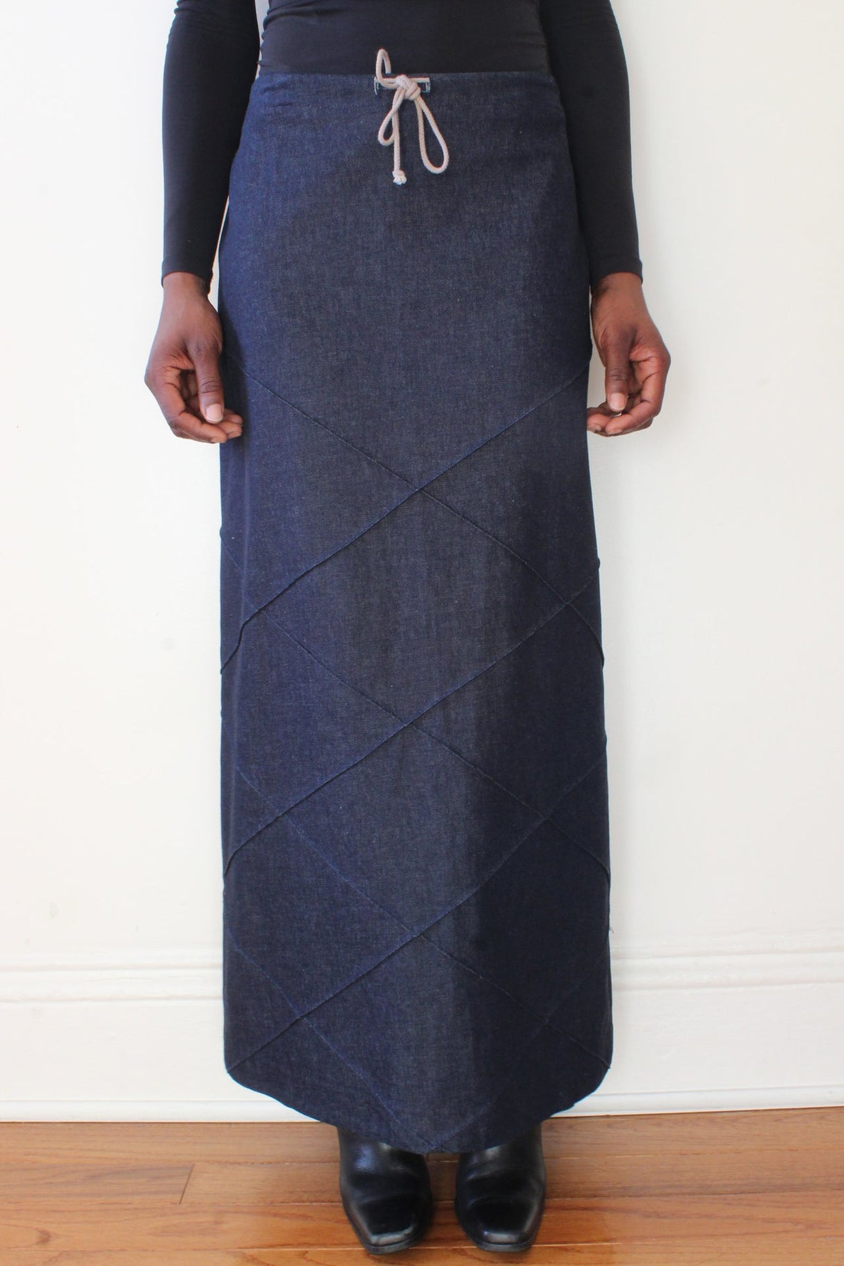 Denim maxi skirt