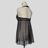 Lace trim halter slip