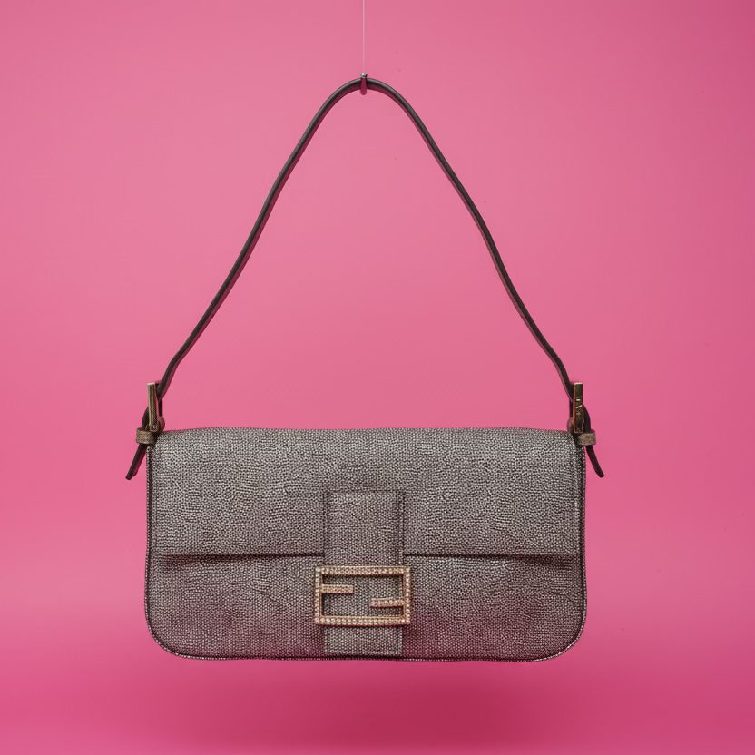 Fendi Baguette Silver Glitter