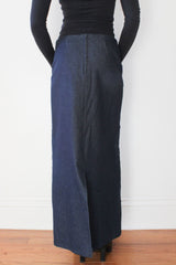 Denim maxi skirt