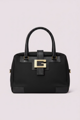 Gucci Diamante Canvas Black Shoulder Bag Embossed Logo