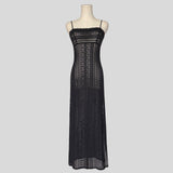 Striped patterned lace gown