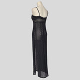 Striped patterned lace gown