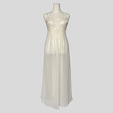 Sheer embroidered lace bust bridal gown