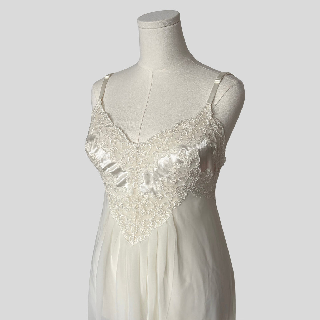 Sheer embroidered lace bust bridal gown