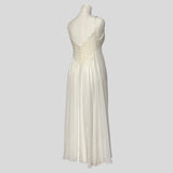 Sheer embroidered lace bust bridal gown