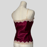 Silky lace trim cami