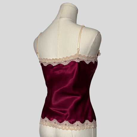 Silky lace trim cami