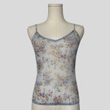 Dainty floral sheer cami in blue