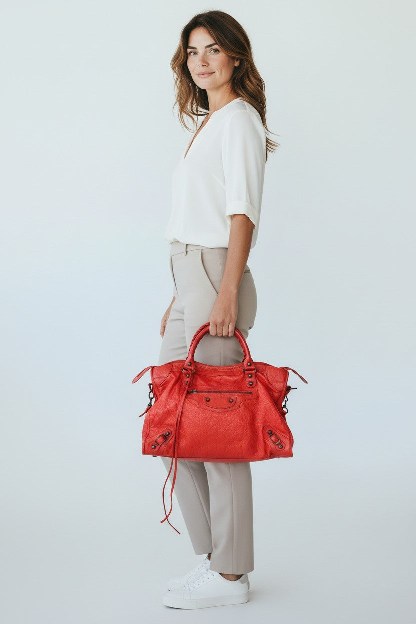 Balenciaga City Bag Orange Leather