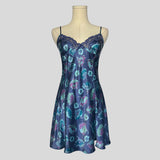 Floral lace trim slip dress