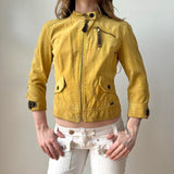 Miss Sixty Mustard Suede Leather Moto Jacket