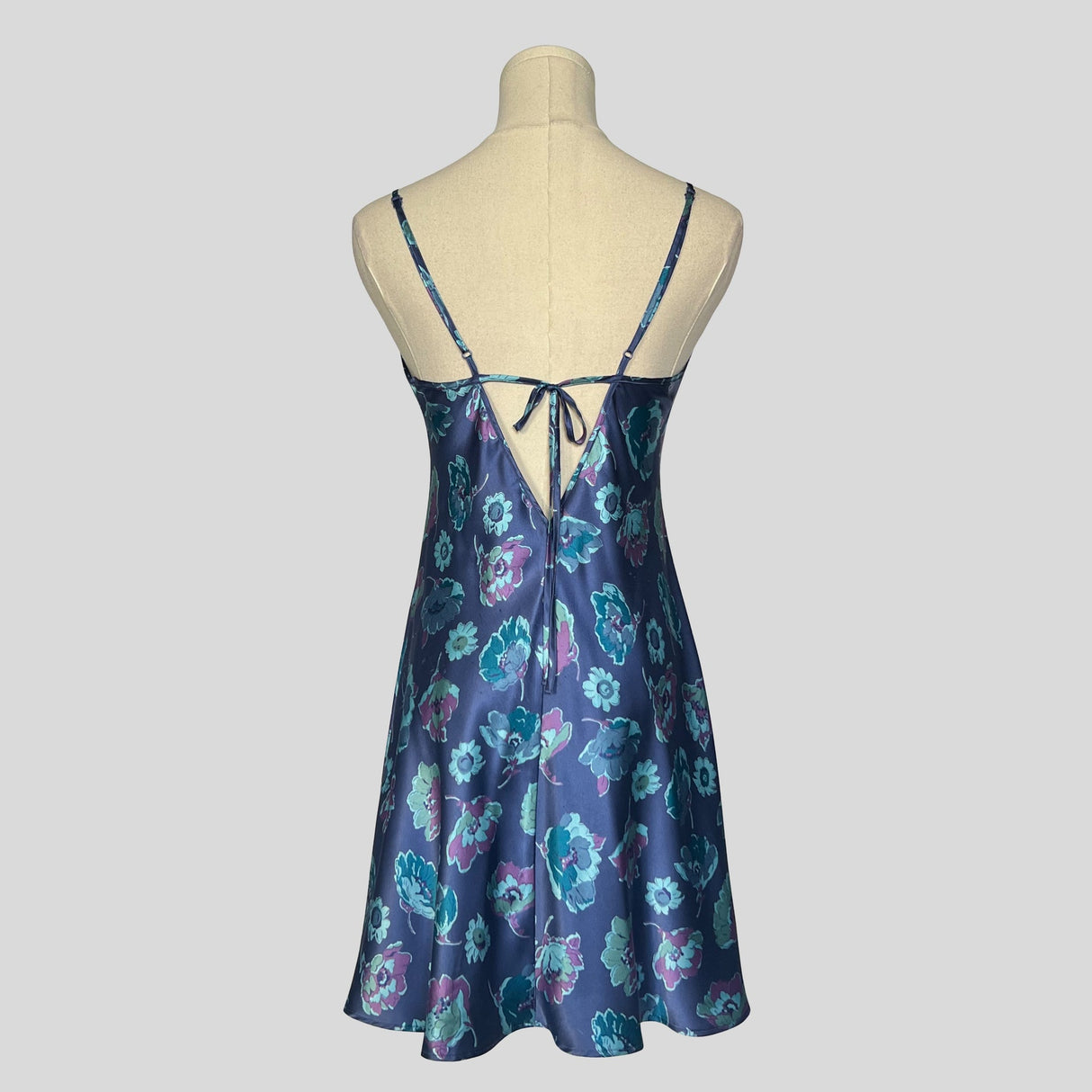 Floral lace trim slip dress